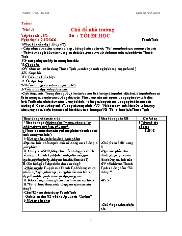 Giáo án Ngữ văn Lớp 8 - Tuần 1 - Trường THCS Phú Lợi - Năm học 2020-2021