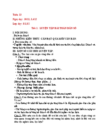 Giáo án Ngữ văn Lớp 8 - Tuần 13 đến 16 - Năm học 2020-2021