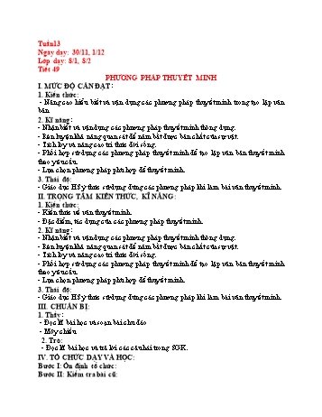 Giáo án Ngữ văn Lớp 8 - Tuần 13 - Năm học 2020-2021