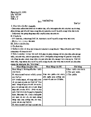 Giáo án Ngữ văn Lớp 8 - Tuần 19 - Năm học 2020-2021
