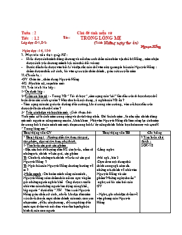 Giáo án Ngữ văn Lớp 8 - Tuần 2 - Năm học 2020-2021