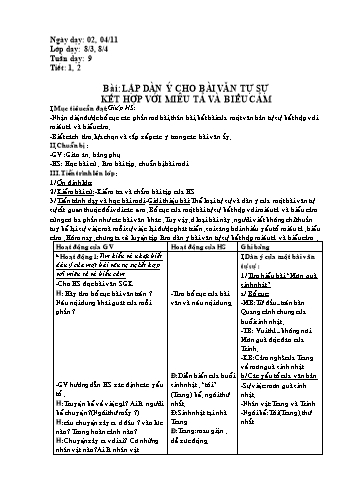 Giáo án Ngữ văn Lớp 8 - Tuần 9-12 - Năm học 2020-2021