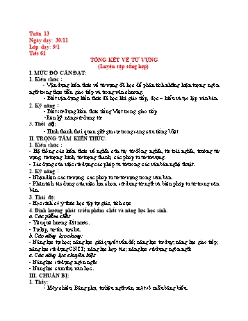 Giáo án Ngữ văn Lớp 9 - Tuần 13 - Năm học 2020-2021