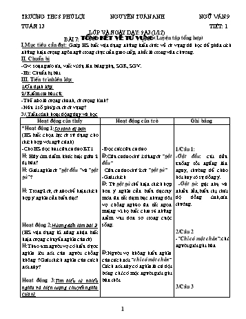 Giáo án Ngữ văn Lớp 9 - Tuần 13 - Nguyễn Tuấn Anh