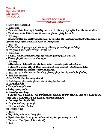 Giáo án Ngữ văn Lớp 9 - Tuần 19 - Năm học 2020-2021