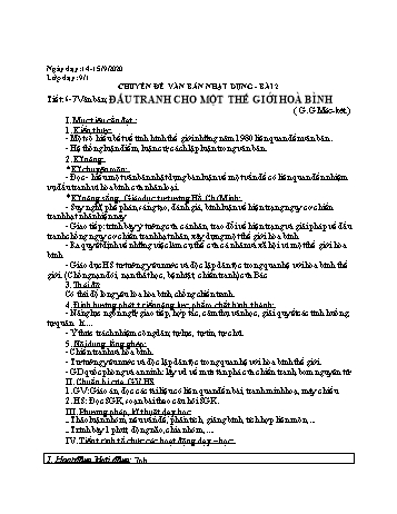 Giáo án Ngữ văn Lớp 9 - Tuần 2 - Năm học 2020-2021