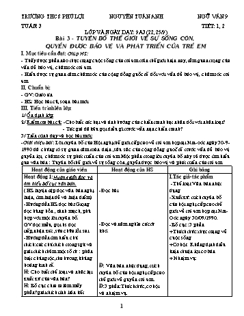 Giáo án Ngữ văn Lớp 9 - Tuần 3 - Nguyễn Tuấn Anh