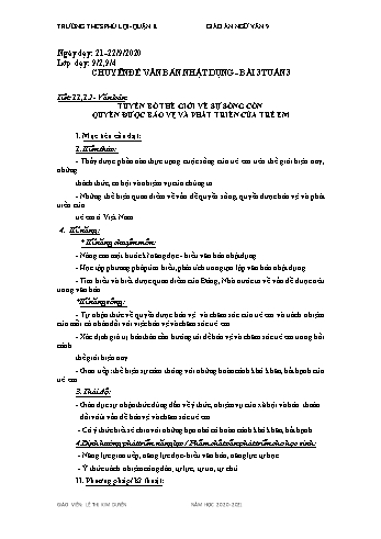 Giáo án Ngữ văn Lớp 9 - Tuần 3 - Trường THCS Phú Lợi - Năm học 2020-2021