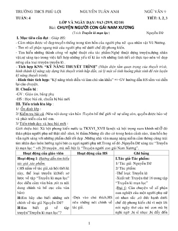 Giáo án Ngữ văn Lớp 9 - Tuần 4 - Nguyễn Tuấn Anh