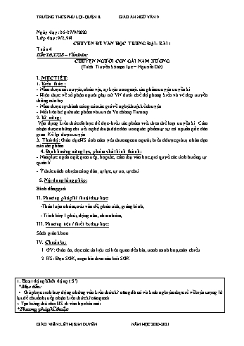 Giáo án Ngữ văn Lớp 9 - Tuần 4 - Trường THCS Phú Lợi - Năm học 2020-2021