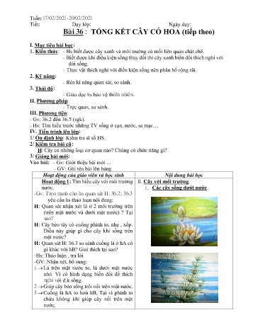 Giáo án Sinh học Lớp 6 - Bài 36-42