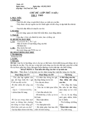 Giáo án Sinh học Lớp 7 - Tuần 23