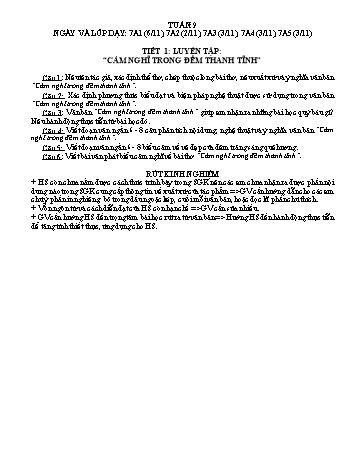 Giáo án tăng tiết Ngữ văn Lớp 7 - Tuần 9-12