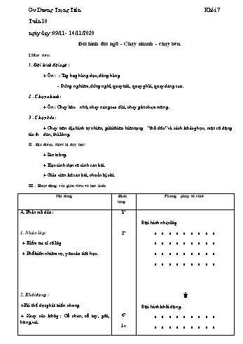Giáo án Thể dục Lớp 7 - Tuần 10 - Dương Trọng Tiến - Năm học 2020-2021