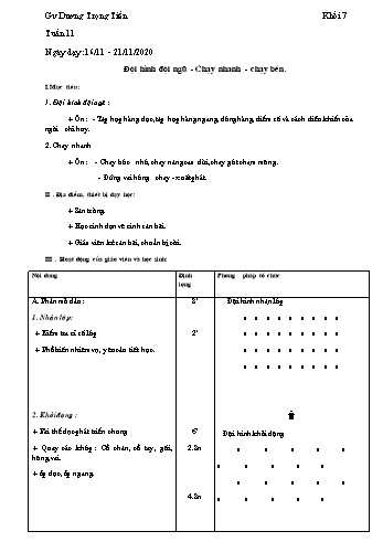 Giáo án Thể dục Lớp 7 - Tuần 11 - Dương Trọng Tiến - Năm học 2020-2021