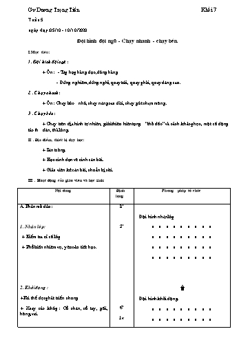 Giáo án Thể dục Lớp 7 - Tuần 5 - Dương Trọng Tiến - Năm học 2020-2021