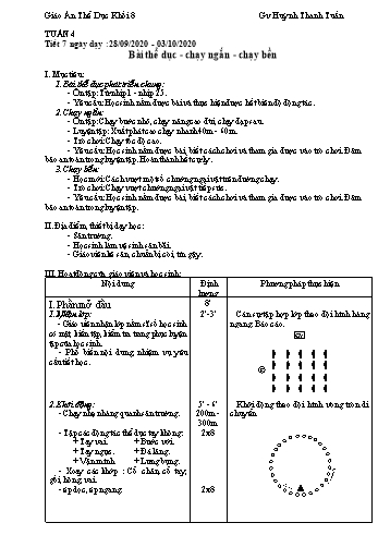 Giáo án Thể dục Lớp 8 - Tuần 4 - Huỳnh Thanh Tuấn - Năm học 2020-2021