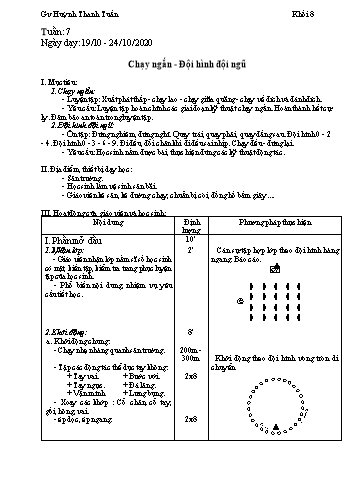 Giáo án Thể dục Lớp 8 - Tuần 7 - Huỳnh Thanh Tuấn - Năm học 2020-2021
