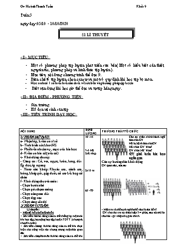Giáo án Thể dục Lớp 9 - Tuần 5 - Huỳnh Thanh Tuấn - Năm học 2020-2021