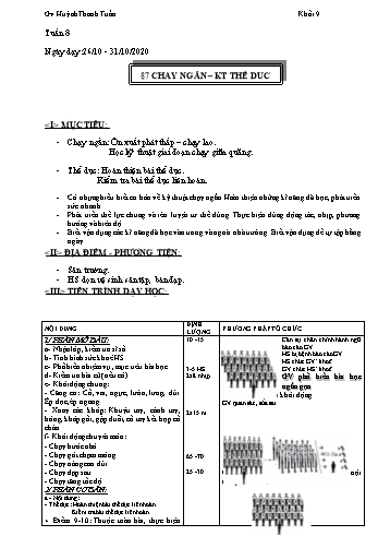 Giáo án Thể dục Lớp 9 - Tuần 8 - Huỳnh Thanh Tuấn - Năm học 2020-2021