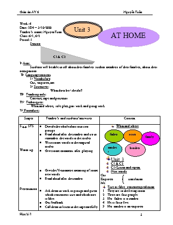 Giáo án Tiếng Anh Lớp 6 - Tuần 4 - Nguyễn Tuấn - Năm học 2020-2021