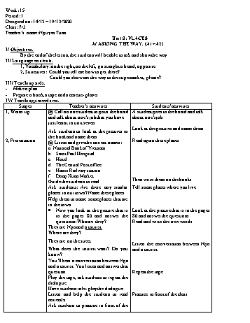 Giáo án Tiếng Anh Lớp 7 - Tuần 17 - Nguyễn Tuấn - Năm học 2020-2021