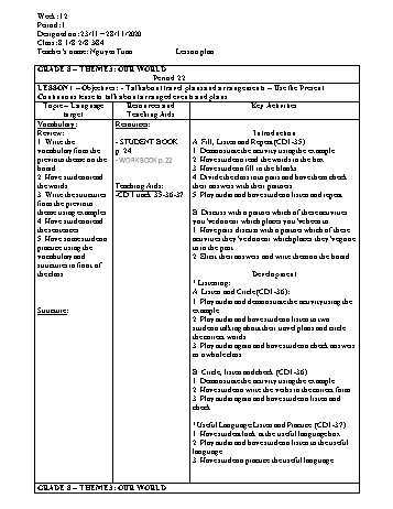 Giáo án Tiếng Anh Lớp 8 - Tuần 12 - Nguyễn Tuấn - Năm học 2020-2021