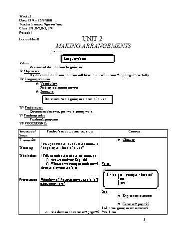 Giáo án Tiếng Anh Lớp 8 - Tuần 3 - Năm học 2020-2021