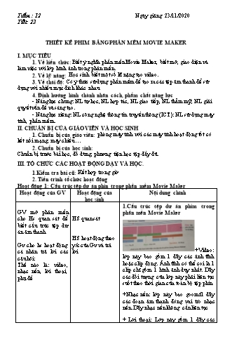 Giáo án Tin học Lớp 9 - Tuần 12 - Nguyễn Thanh Hòa - Năm học 2020-2021