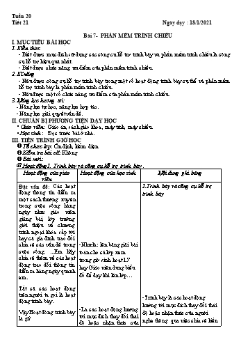 Giáo án Tin học Lớp 9 - Tuần 20 - Nguyễn Thanh Hòa - Năm học 2020-2021