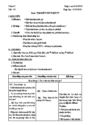 Giáo án Tin học Lớp 9 - Tuần 5 - Nguyễn Thanh Hòa - Năm học 2020-2021