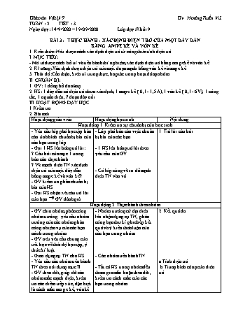 Giáo án Vật lí Lớp 9 - Tuần 2 - Hoàng Tuấn Vũ - Năm học 2020-2021