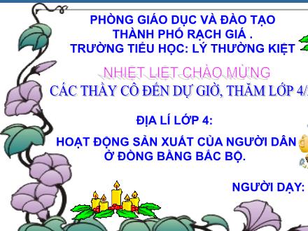 Hoạt động sản xuất của người dân ở Đồng bằng Bắc Bộ - Đỗ Thị Liễu - Năm học 2010-2011