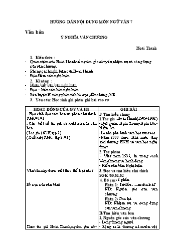 Hướng dẫn ôn tập môn Ngữ văn Lớp 7 - Lần 5