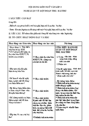 Hướng dẫn ôn tập môn Ngữ văn Lớp 9 - Lần 7