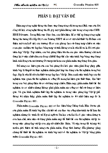 Hướng dẫn sử dụng phần mềm thí nghiệm ảo vật lí Crocodile Physics 605