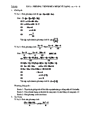 Ôn tập môn Đại số Lớp 8 - Tuần 22