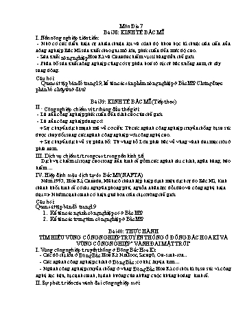 Ôn tập môn Địa lí Lớp 7 - Bài 38 - 51