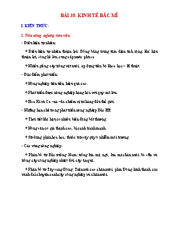 Ôn tập môn Địa lí Lớp 7 - Bài 38+39