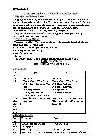 Ôn tập môn Địa lí Lớp 8 - Bài 17 - 34