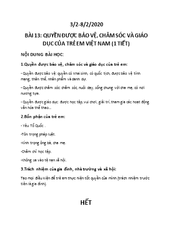 Ôn tập môn Giáo dục công dân Lớp 7 - Bài 13 - 16
