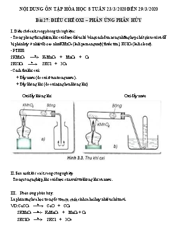 Ôn tập môn Hóa học Lớp 8 - Bài 27-29