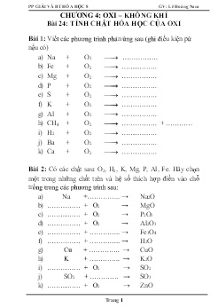 Ôn tập môn Hóa học Lớp 8 - Chương 4: Oxi - Không khí