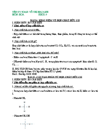 Ôn tập môn Hóa học Lớp 9 - Bài 34+35+36 - Võ Thị Mai Anh