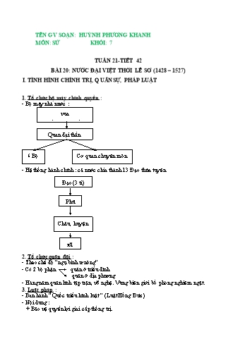 Ôn tập môn Lịch sử Lớp 7 - Tuần 21+22+23 - Huỳnh Phương Khanh