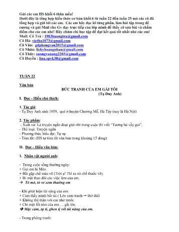 Ôn tập môn Ngữ văn Lớp 6 - Tuần 23+24