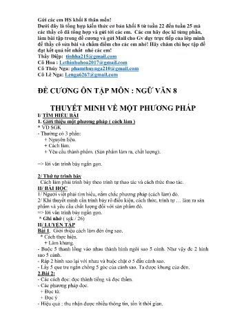 Ôn tập môn Ngữ văn Lớp 8 - Tuần 22 - 25