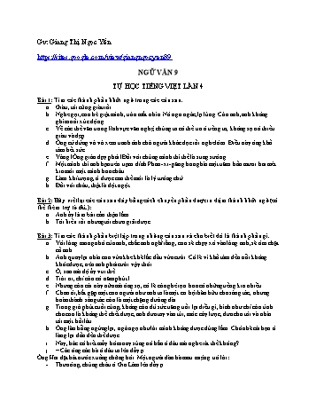 Ôn tập môn Ngữ văn Lớp 9 - Giang Thị Ngọc Yến