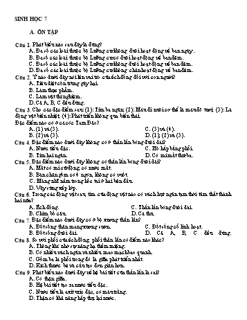 Ôn tập môn Sinh học Lớp 7 - Bài 48 - 55