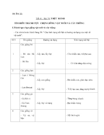 Ôn tập môn Sinh học Lớp 9 - Tuần 22